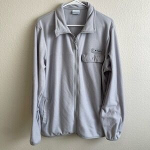 Columbia Fleece Jacket Full‎ Zip Collared Gray Outdoor Coat Size M